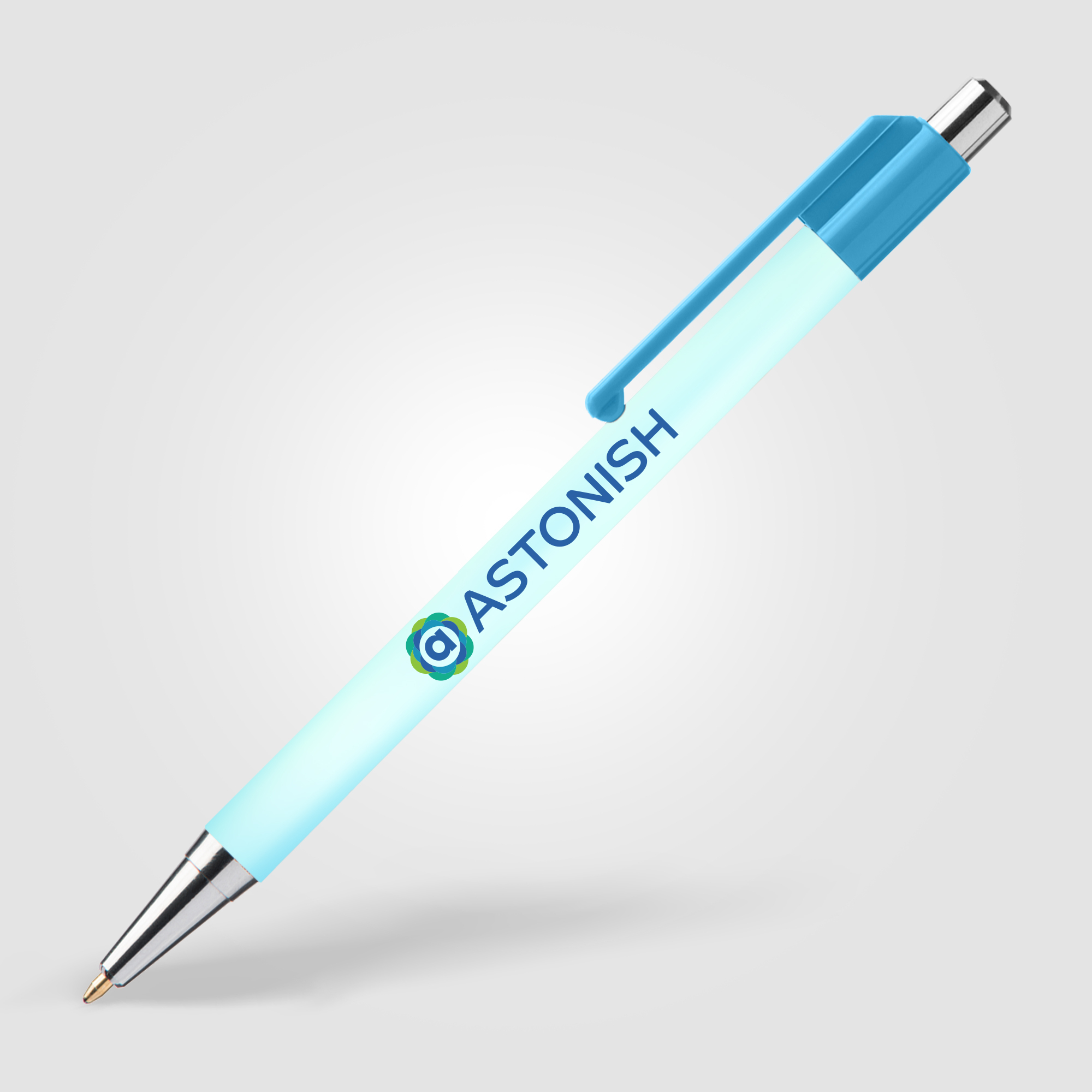 Stylo-bille plastique personnalisable Betty D Bleu fluo